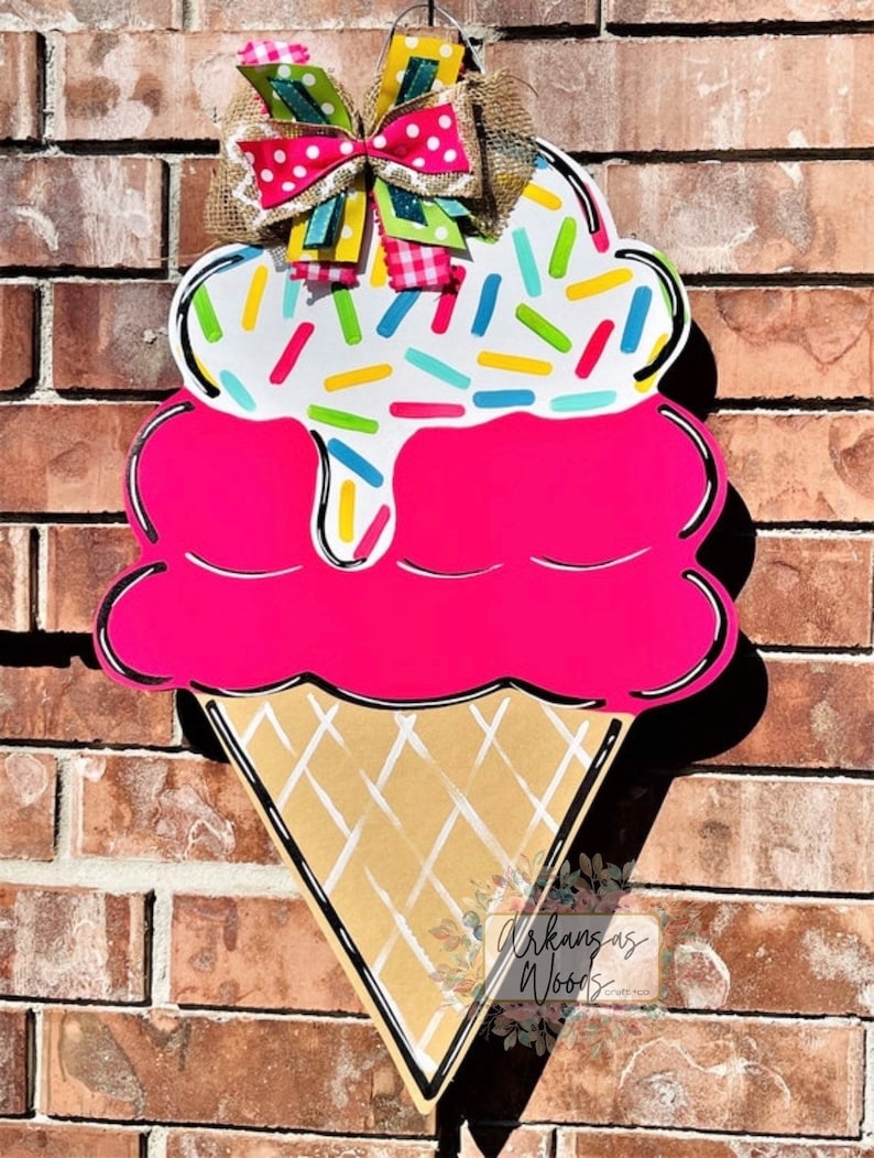 Summer Door Hanger Ice Cream Door Hanger Summer Wreath - Etsy