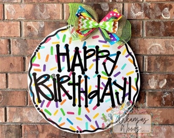 Birthday Door Hanger, Cupcake Door Hanger, Birthday Cake Door Hanger, Birthday Wreath, Cupcake Wreath, Birthday Decor, Birthday Party decor