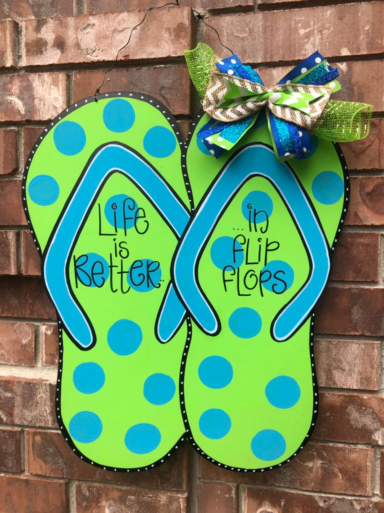 Summer Door Hanger Flip Flop Door Hanger Summer Wreath Flip | Etsy