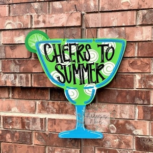 Margarita door hanger, summer door hanger, margarita decor, summer wreath, summer decor, pool decor, cinco de mayo wreath, cheers to summer