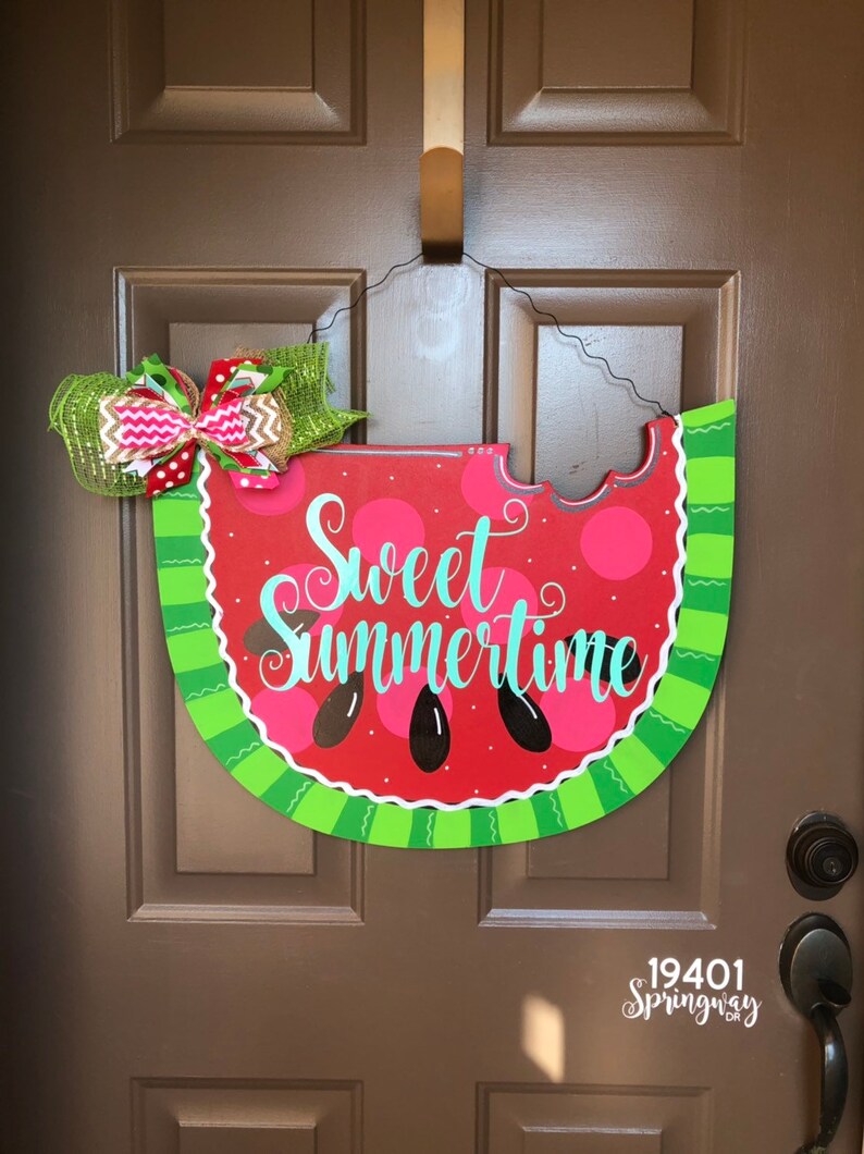 Watermelon Door Hanger Summer Door Hanger Watermelon Wreath Etsy