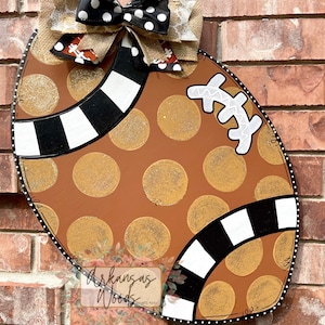 Customizable Football Door Hanger: Hand-Painted Fall Decor