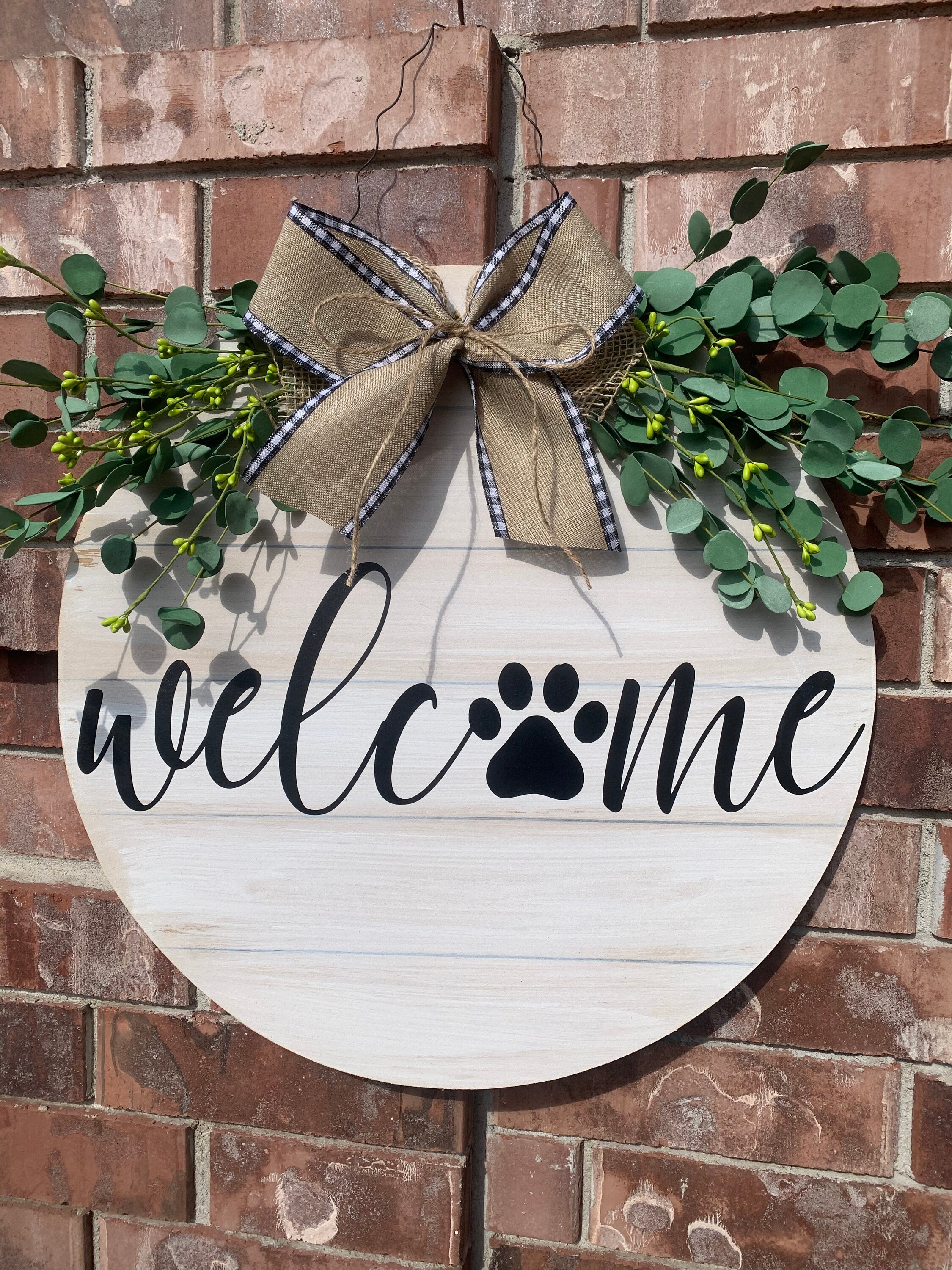 Dog door hanger door hanger dog wreath dog decor Etsy