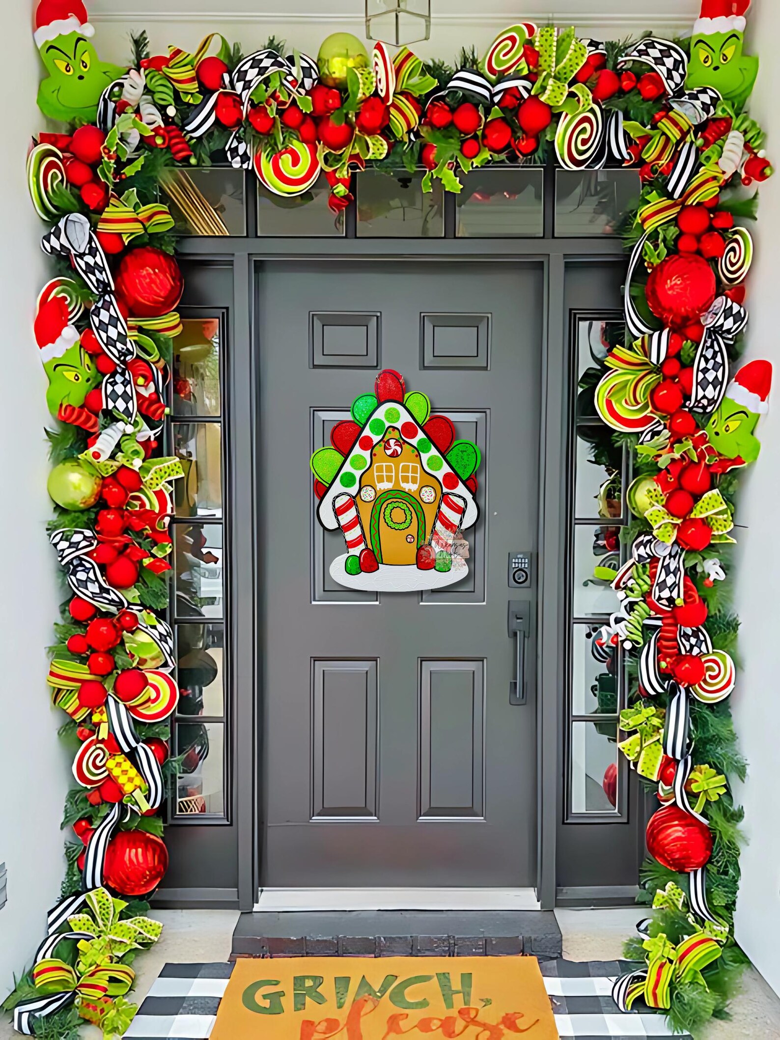 Gingerbread House Christmas Door Hanger: Glittering Christmas Decor - Etsy