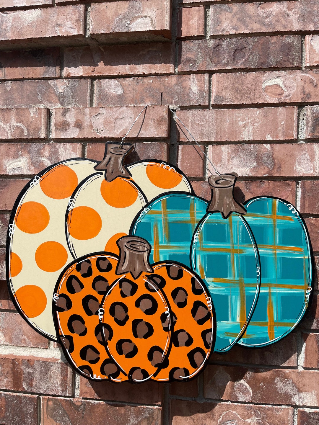 Pumpkin Door Hanger 3 Pumpkin Door Hanger Pumpkin Wreath - Etsy