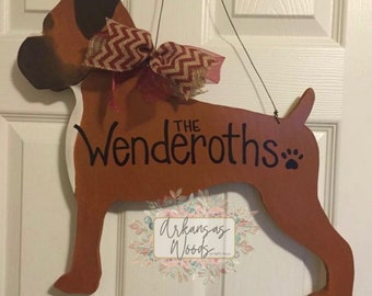 Boxer Dog Door Hanger, Boxer Door Hanger, Dog Door Hanger, Custom Dog Door Hanger, Dog Wreath, Dog Decor, Dog Lover Decor, Pet Gift, Dog Mom