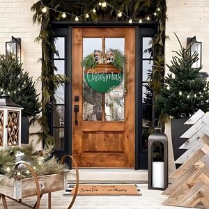 Farmhouse Christmas Door Hanger: Nativity Scene Wreath, Religious Decor image 7