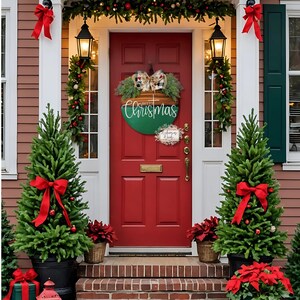 Farmhouse Christmas Door Hanger: Nativity Scene Wreath, Religious Decor image 5