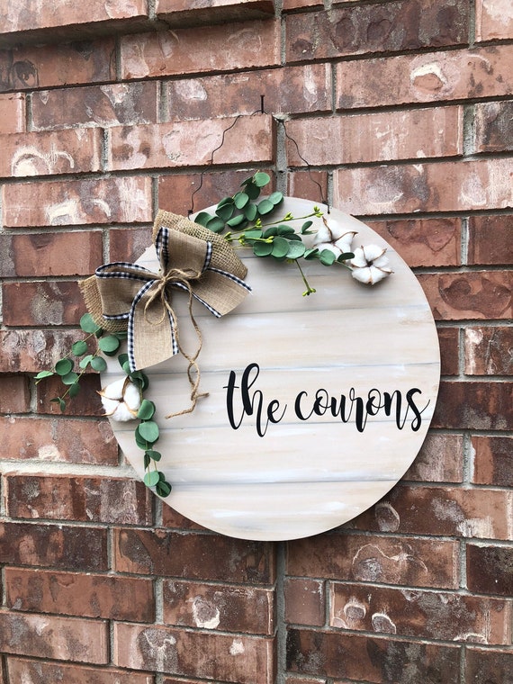 Wreaths & Door Hangers Whitewashed Quick Change Door Hanger Round Door Hanger Home & Door Decor