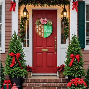 Christmas Tree Cake Door Hanger: Hand-Painted MDF Wreath