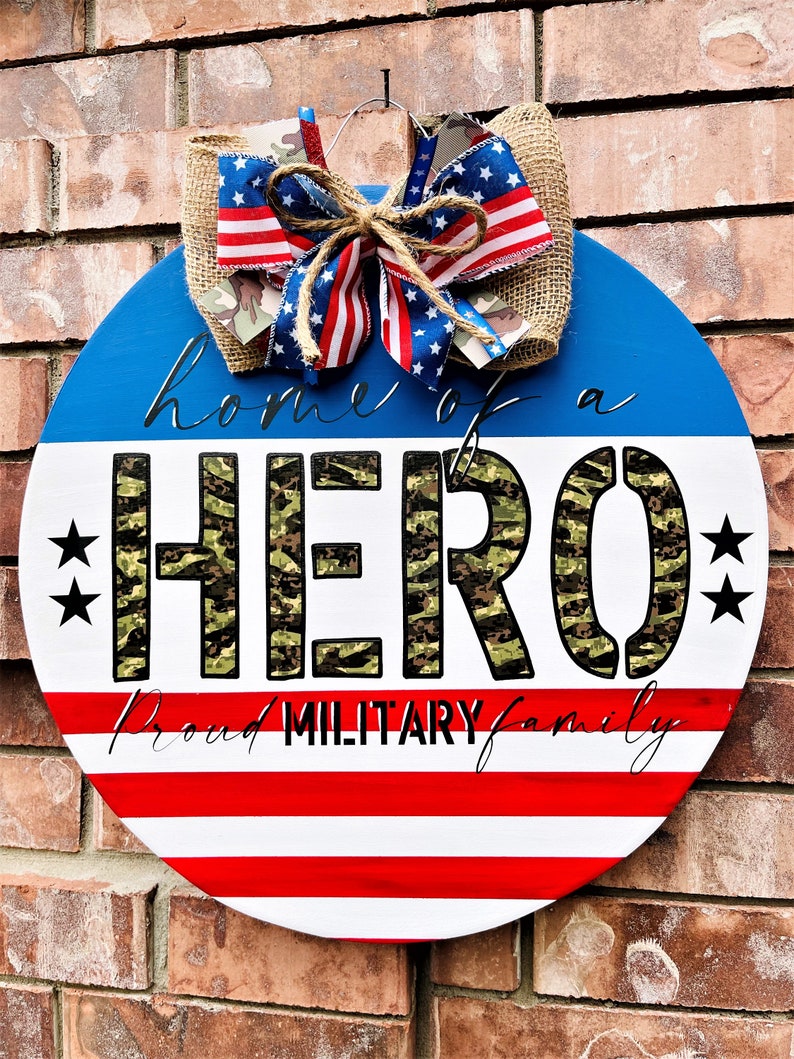 Military Door Hanger Patriotic Door Hanger Proud Military Etsy