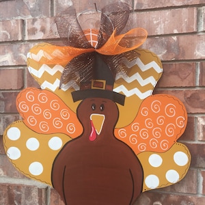 Turkey Door Hanger, Thanksgiving Door Hanger,  Fall Door Hanger, Thanksgiving Wreath, Thankful Door Hanger, Fall Decor,