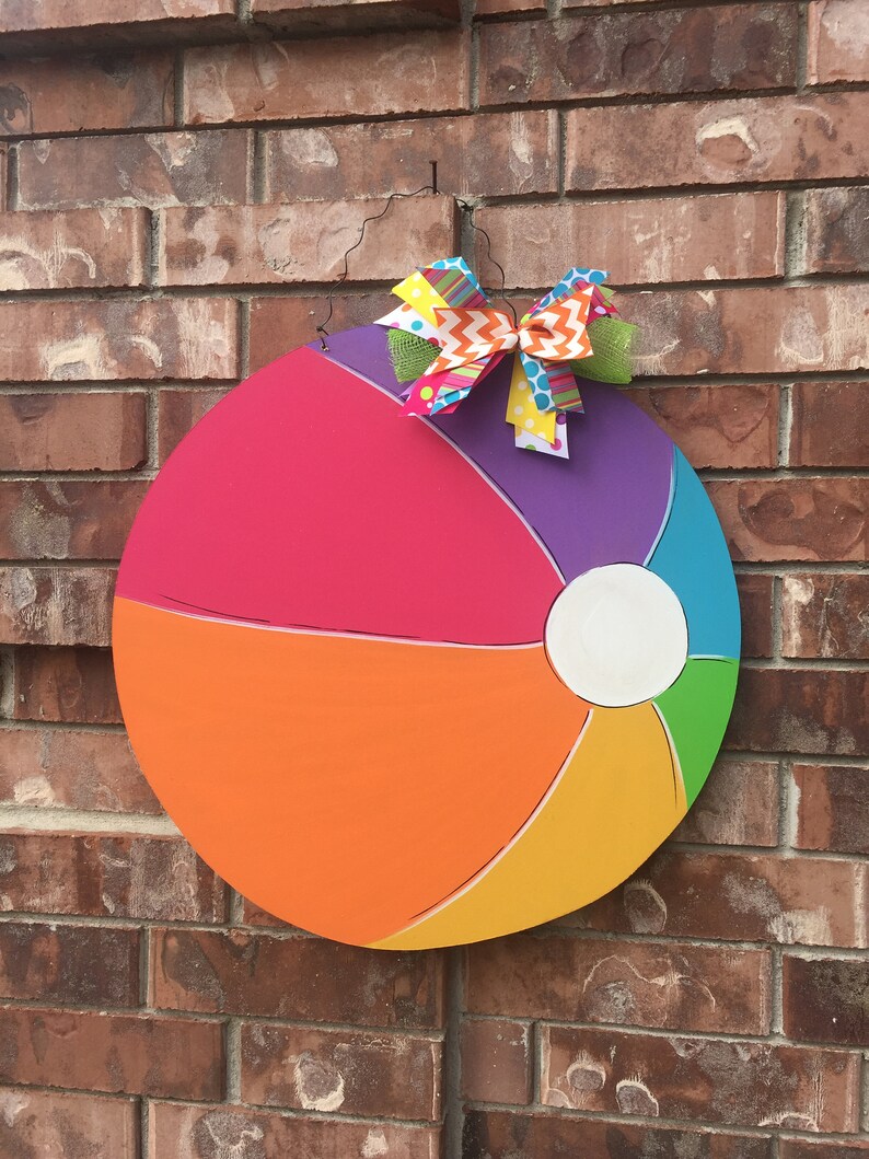 Summer Door Hanger Beach Ball Door Hanger Summer Wreath Etsy