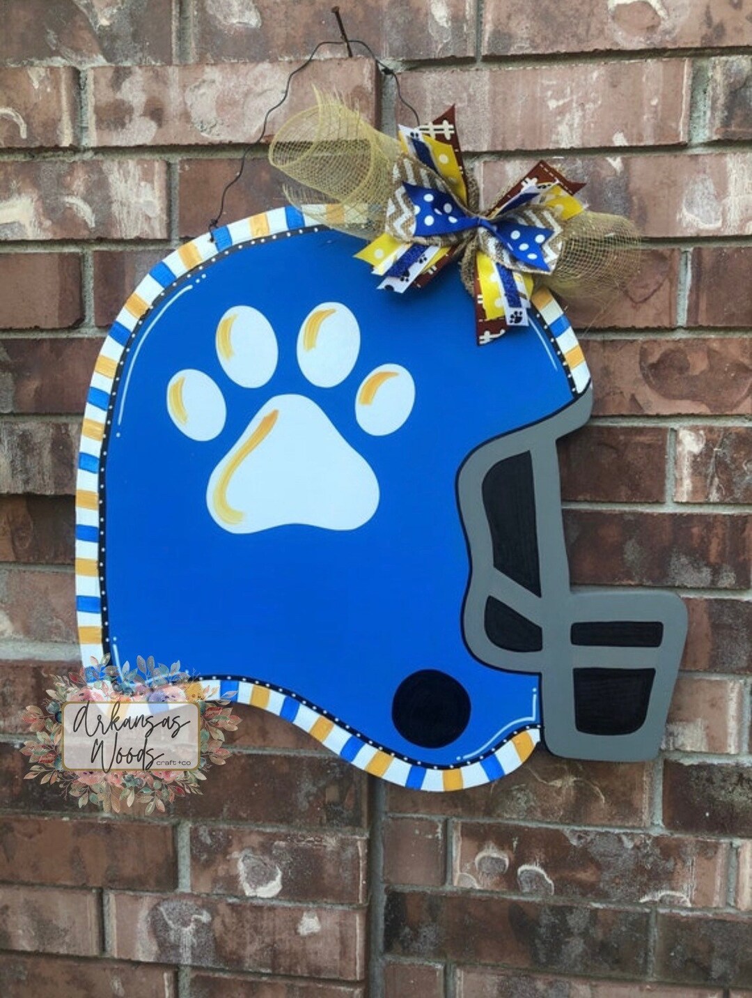 Football Door Hanger, Football Wreath, Football Decor, Football Helmet