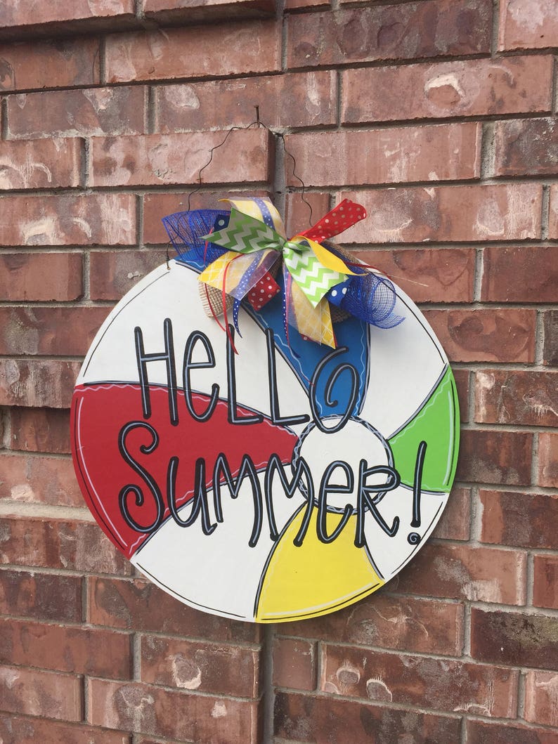 Summer Door Hanger Beach Ball Door Hanger Pool Door Hanger Etsy