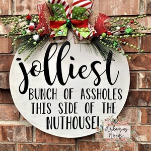 Accroche-porte de Noël drôle : Jolliest Bunch Griswold Sign