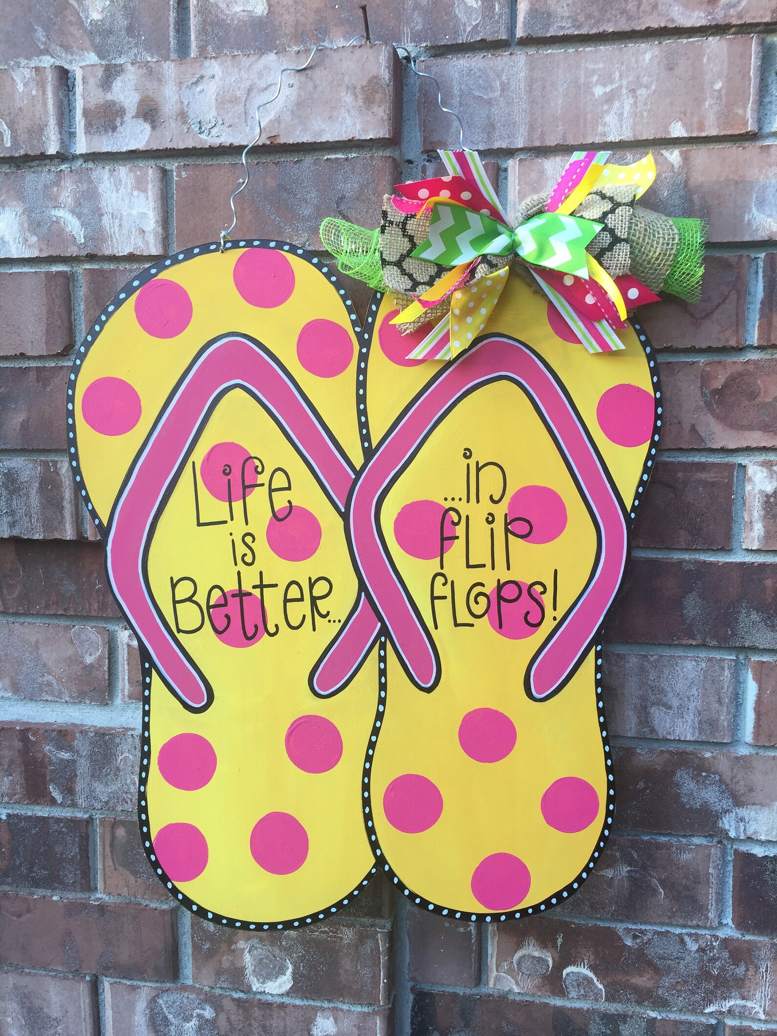 Summer Door Hanger Flip Flop Door Hanger Summer Wreath Flip | Etsy