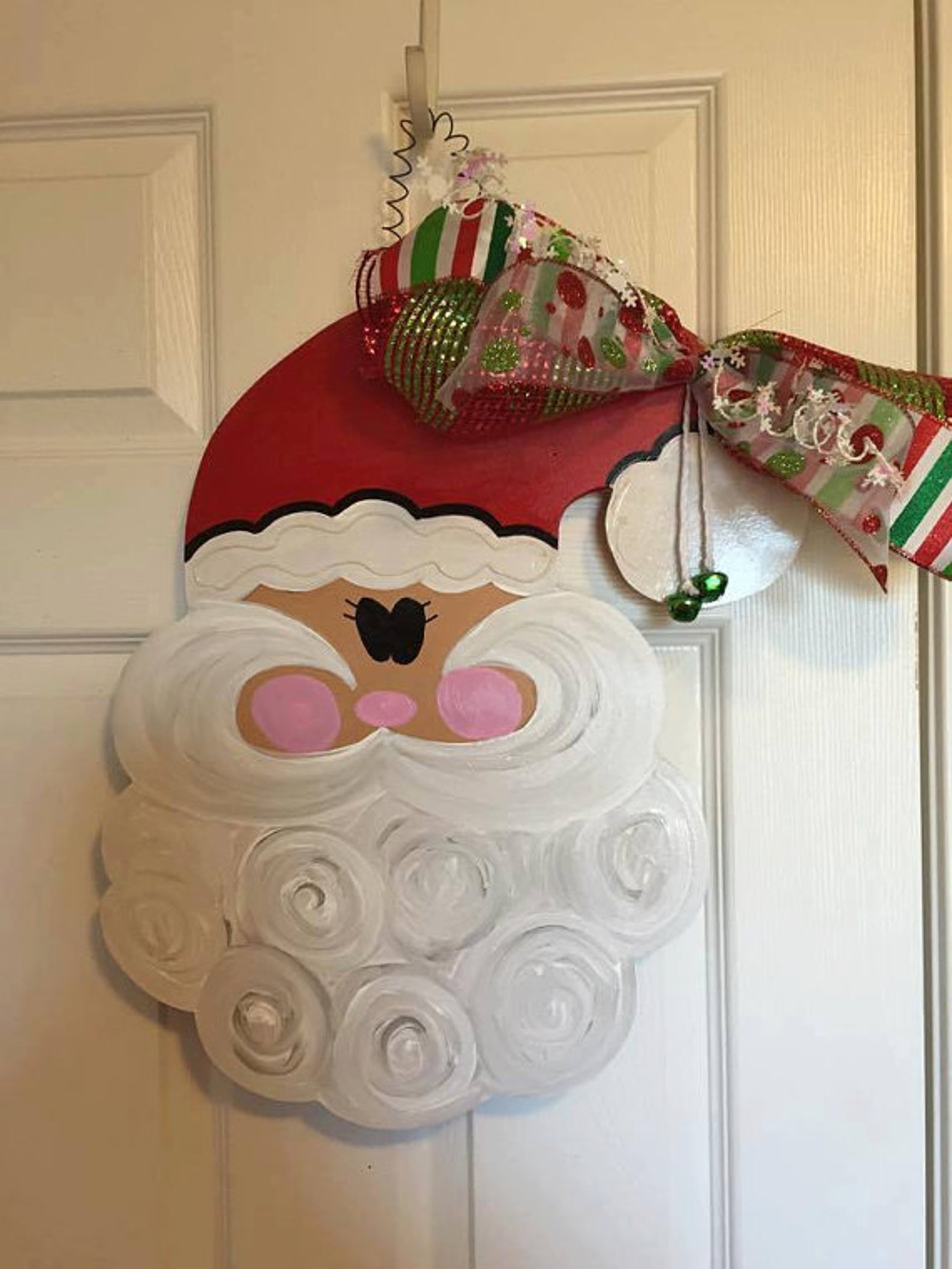 Santa Door Hanger Christmas Door Hanger Santa wreath santa Etsy