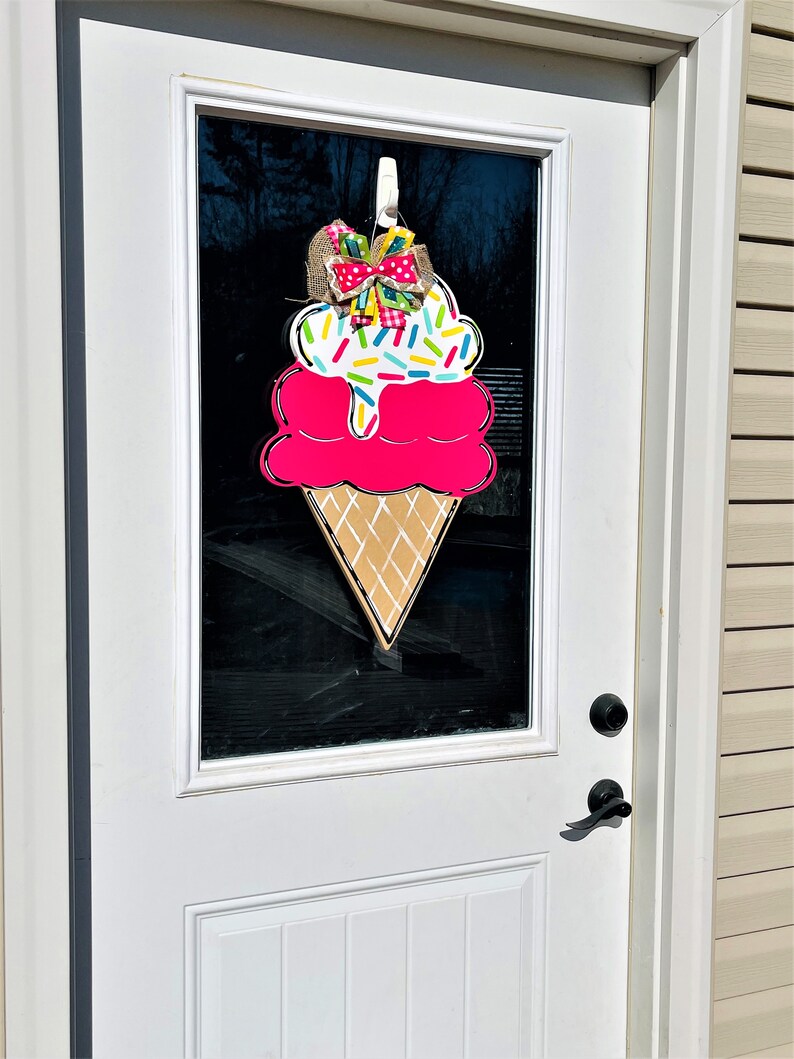Summer Door Hanger Ice Cream Door Hanger Summer Wreath - Etsy