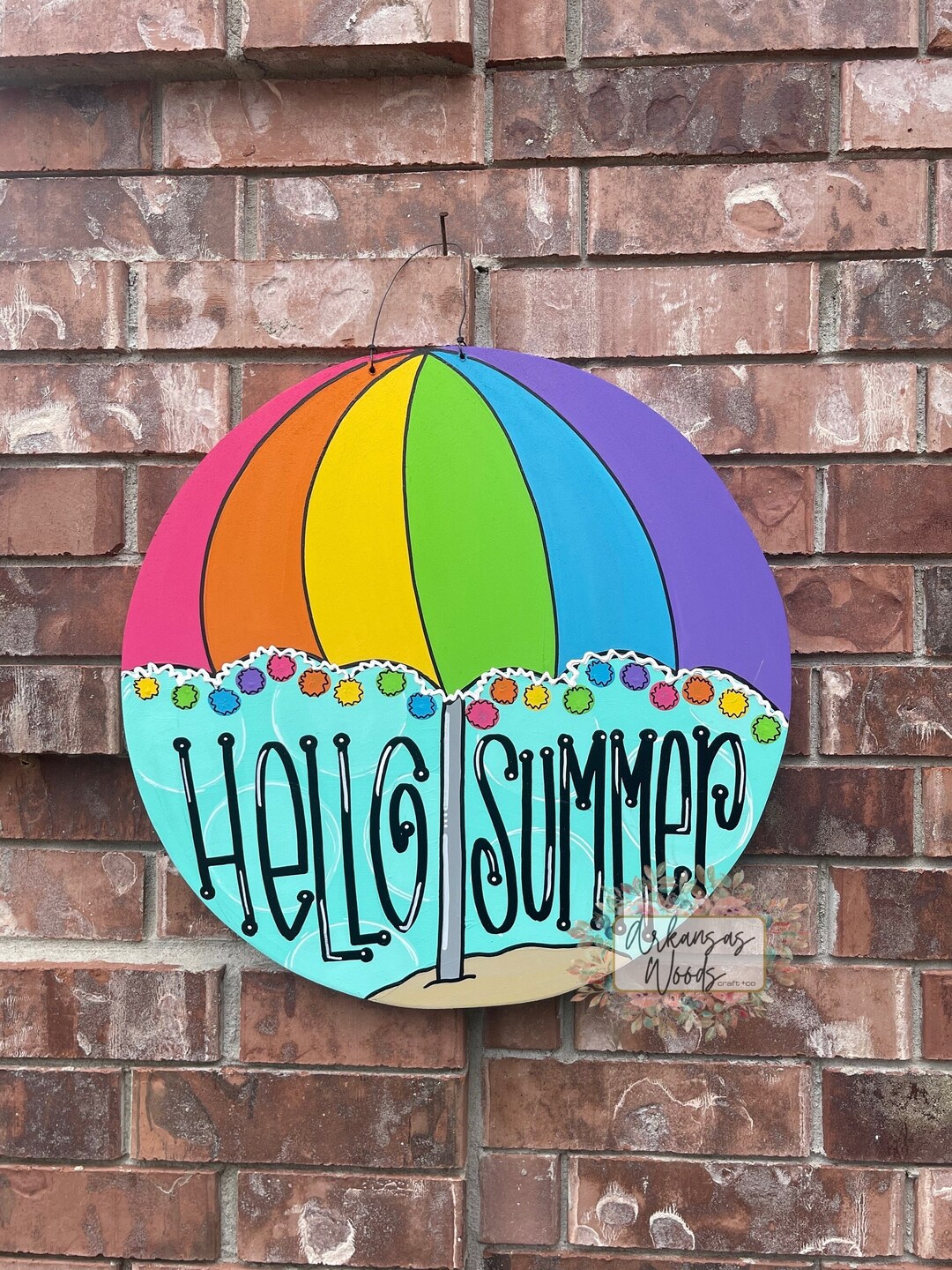 Summer Door Hanger, Beach Ball Door Hanger, Summer Wreath, Summer Decor