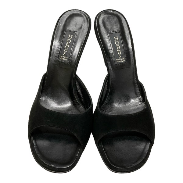 HOBBs Marilyn Anselm VERO CUOIO - black suede heel sandals - made in ITALY