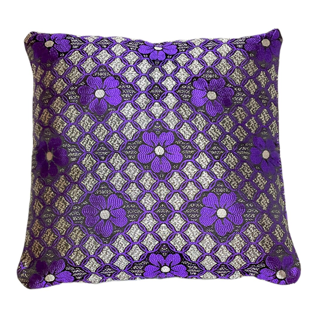 Stylish Floral Purple Cushion Cover Diamond Shape Cushion Etsy