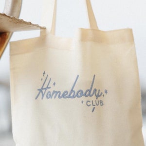 The Homebody Club Embroidered Tote Bag