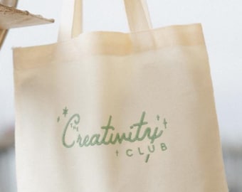 The Creativity Club Embroidered Tote Bag