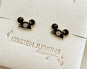 Mouse Ear Gold Plated Earrings