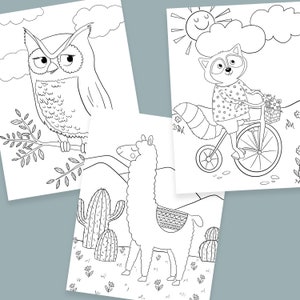 Animal Illustration Coloring Pages for Kids Pack of 20 image 4