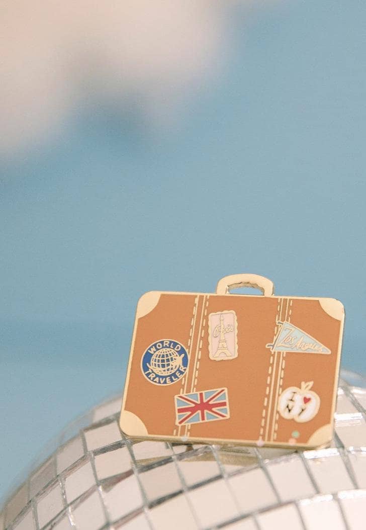 Vintage Travel Suitcase Enamel Pin