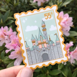 Sleeping Beauty’s Castle Mail Stamp Vinyl Sticker