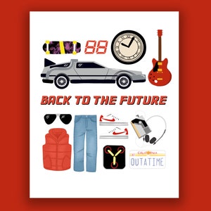 Collections with Back to the Future Icons Illustration Digital Download by KirstenJudkinsDesign