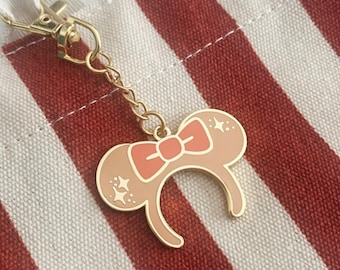 Pink Mouse Ear Headband Bag Charm Keychain
