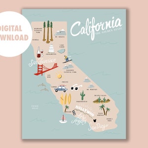 Kalifornien State Illustrierte Karte