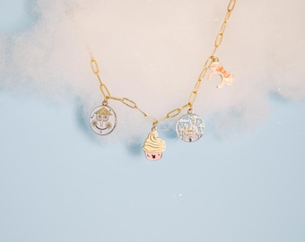 Vintage Style Park Essentials Gold Plated Charm Necklace