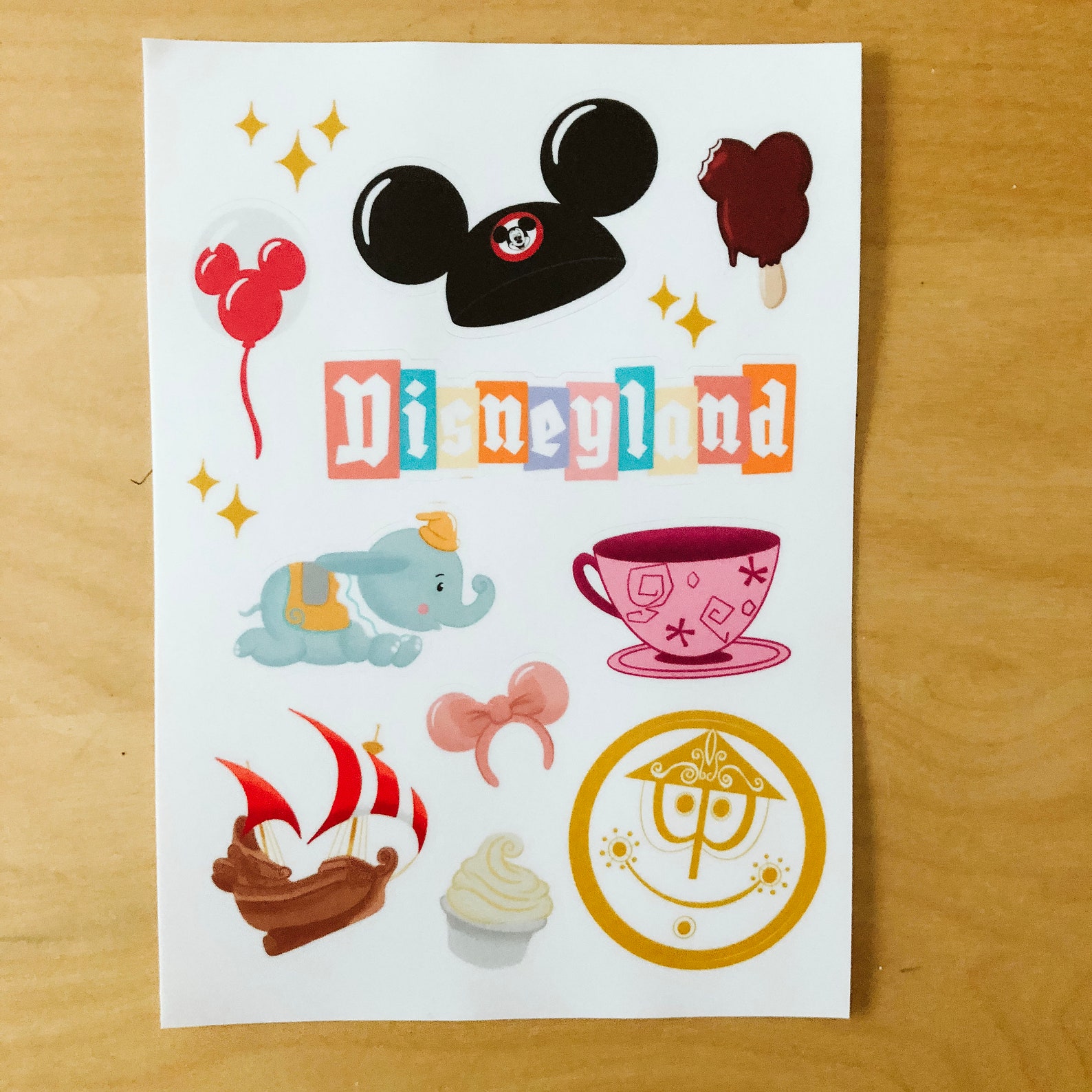 Disneyland Icons Sticker Pack of 10 including Dumbo Small Etsy