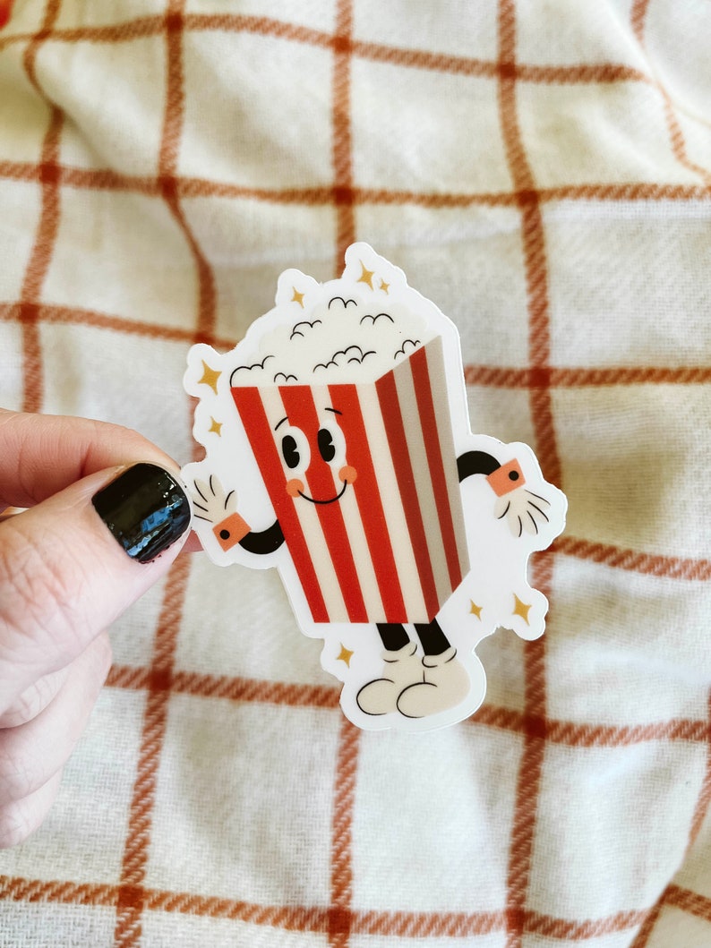 Popcorn Machine Sticker Vintage Popcorn Movie and Film Vinyl Sticker - Etsy