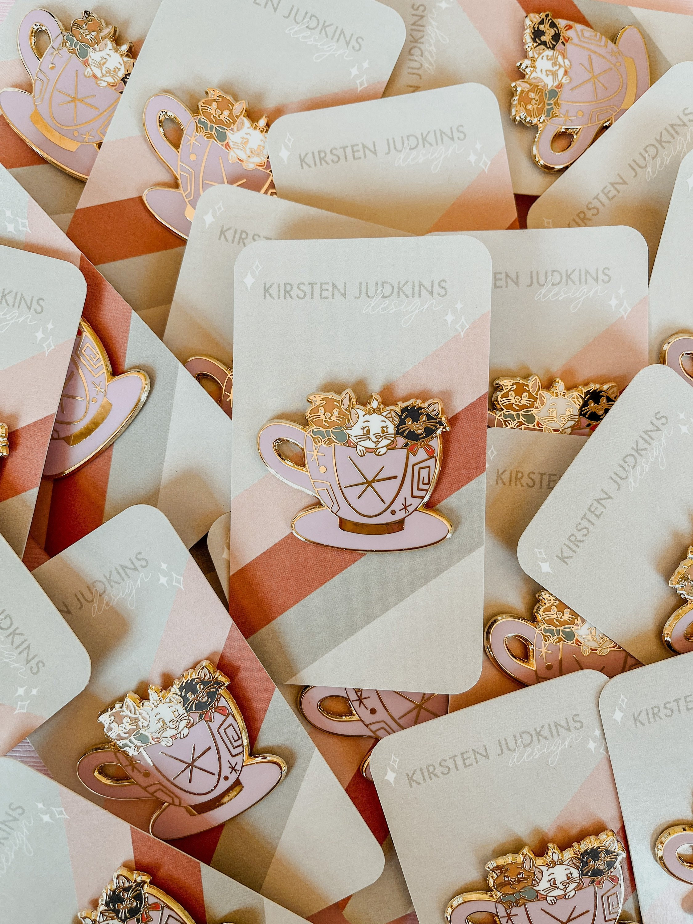 The Aristocats in Teacups Hard Enamel Pin