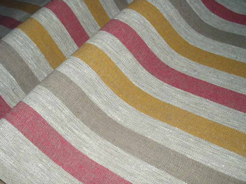 Multi color Linen flax Canvas Fabric Medium strips sold by Etsy