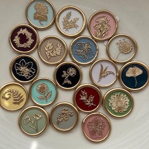 Gold Accented Wax Seals with Backing Set of 10