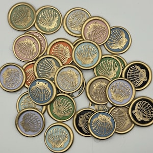 Seashell Collection - Wax Seal Set of 10 with Adhesive Backing
