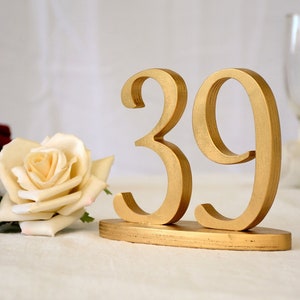Gold Table Numbers, Gold Wedding Table Numbers, Wood Table numbers, Table numbers for events, Wedding table decor, Table numbers in Gold