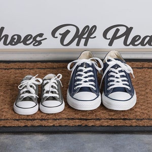 SHOES OFF sign helps  “No Shoes” policy in your house. Take off your shoes sign. Wooden sign please remove your shoes. Entrance sign.