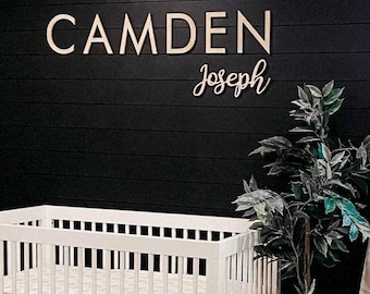 Personalized Nursery Name Sign – Wooden Script Wall Cutout – Custom Baby Name Wall Art – Baby Room Decor – Shower Gift for Newborn