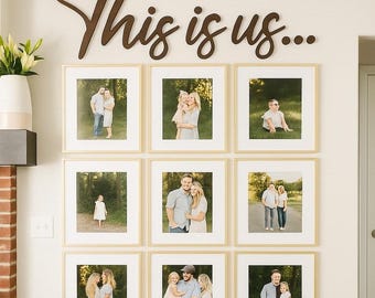 This is Us Wooden Letter Sign, Family Photo Wall Decor