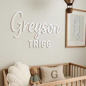 Letrero de madera personalizado con nombre para habitación de bebé, decoración de pared para habitación infantil, letras para pared, letrero de pared con nombre de bebé personalizado, letrero de pared grande con nombre.