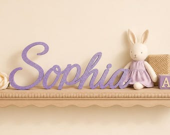 Freestanding Name Sign for Nursery Shelf | Baby Shower Gift | Nursery decor | Custom standing name sign | Personalized Name Sign | Cutout
