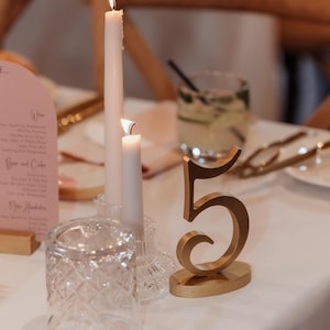 Elegant Gold Table Numbers for Wedding Reception, Wedding table numbers, Table numbers for events, Wood table numbers, Wedding table numbers