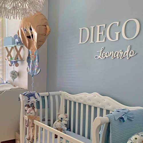 Double Baby Name Sign Nursery Wall Decor Nursery Wall Etsy